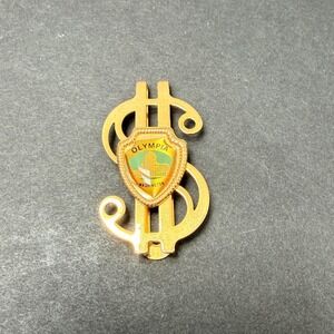 Vintage Olympia Washington State Capitol Dollar Sign Money Clip Gold Tone Shield